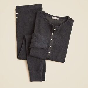 NWT J. Crew Waffle-knit pajama set HYHR CHARCOAL